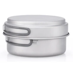 Keith 2 Piece Titanium Pot And Pan Cookset 950ml + 600ml