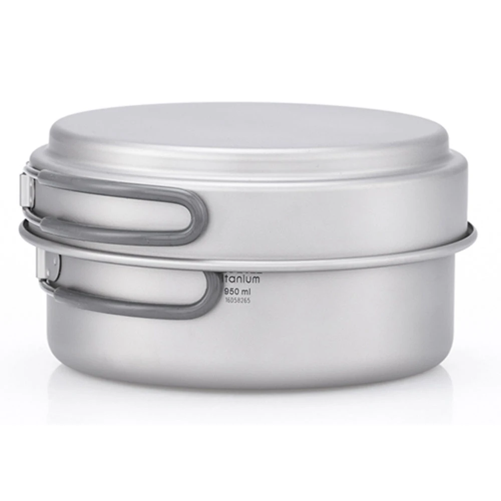Keith 2 Piece Titanium Pot And Pan Cookset 950ml + 600ml 1 Keith 2 Piece Titanium Pot And Pan Cookset 950ml + 600ml