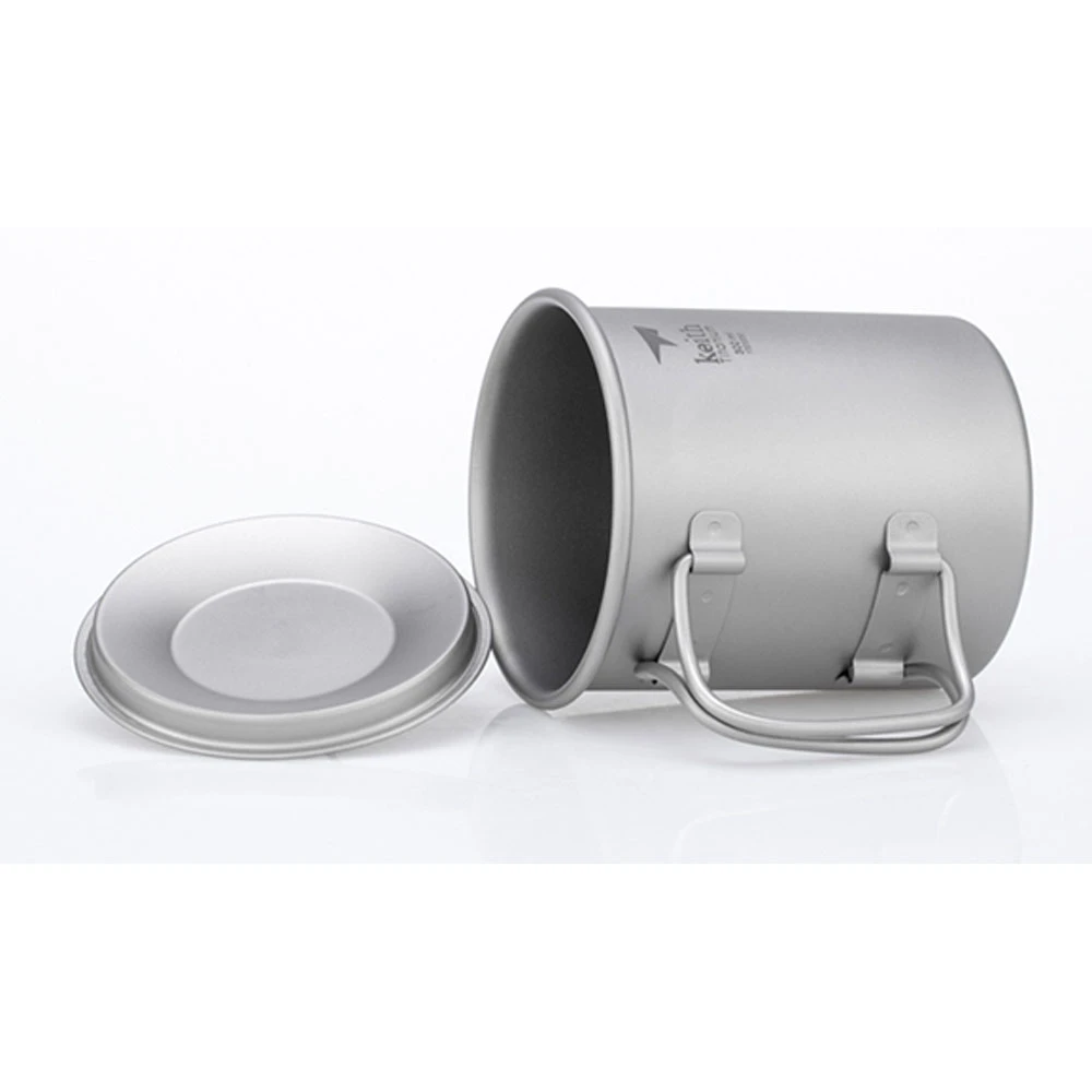Keith Single-Wall Titanium Mug W Handle And Lid 300mL 4 Keith Single-Wall Titanium Mug W Handle And Lid 300mL - Image 4