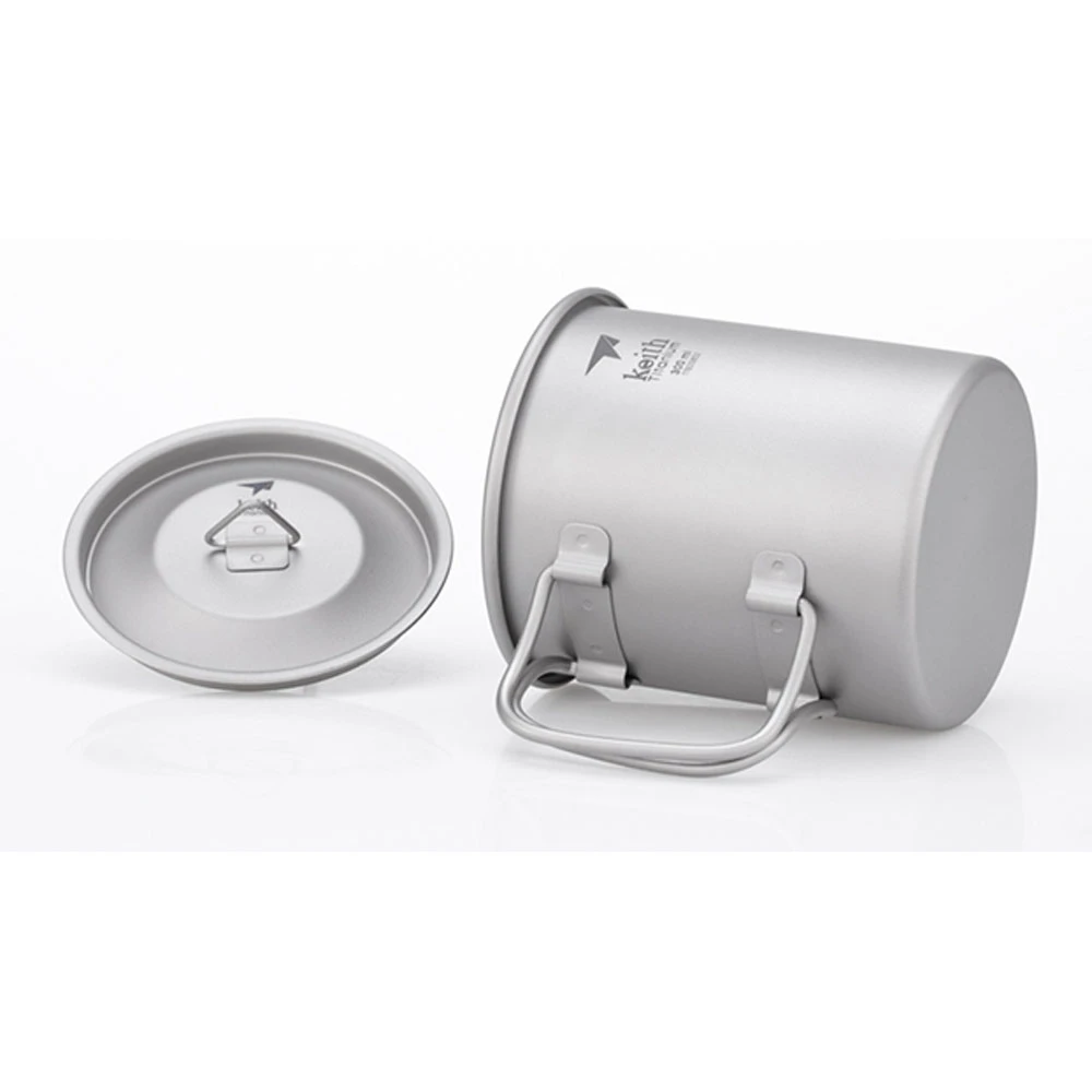 Keith Single-Wall Titanium Mug W Handle And Lid 300mL 5 Keith Single-Wall Titanium Mug W Handle And Lid 300mL - Image 5