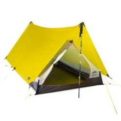 Batwing Ultralight Thru-Hiker Tarp -Edelrid Shop Batcave Batwing Tarp MD Lemongrass door open