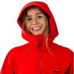 Odyssey Jacket Women -Edelrid Shop Odyssey Red Chilli hood