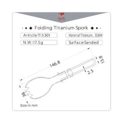 Keith Folding Titanium Spork -Edelrid Shop Ti5301