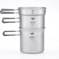 Keith 3-Piece Titanium Pot And Pan Cook Set 1.2L