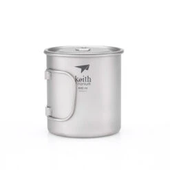 Keith Single-Wall Titanium Mug W Handle And Lid 600mL
